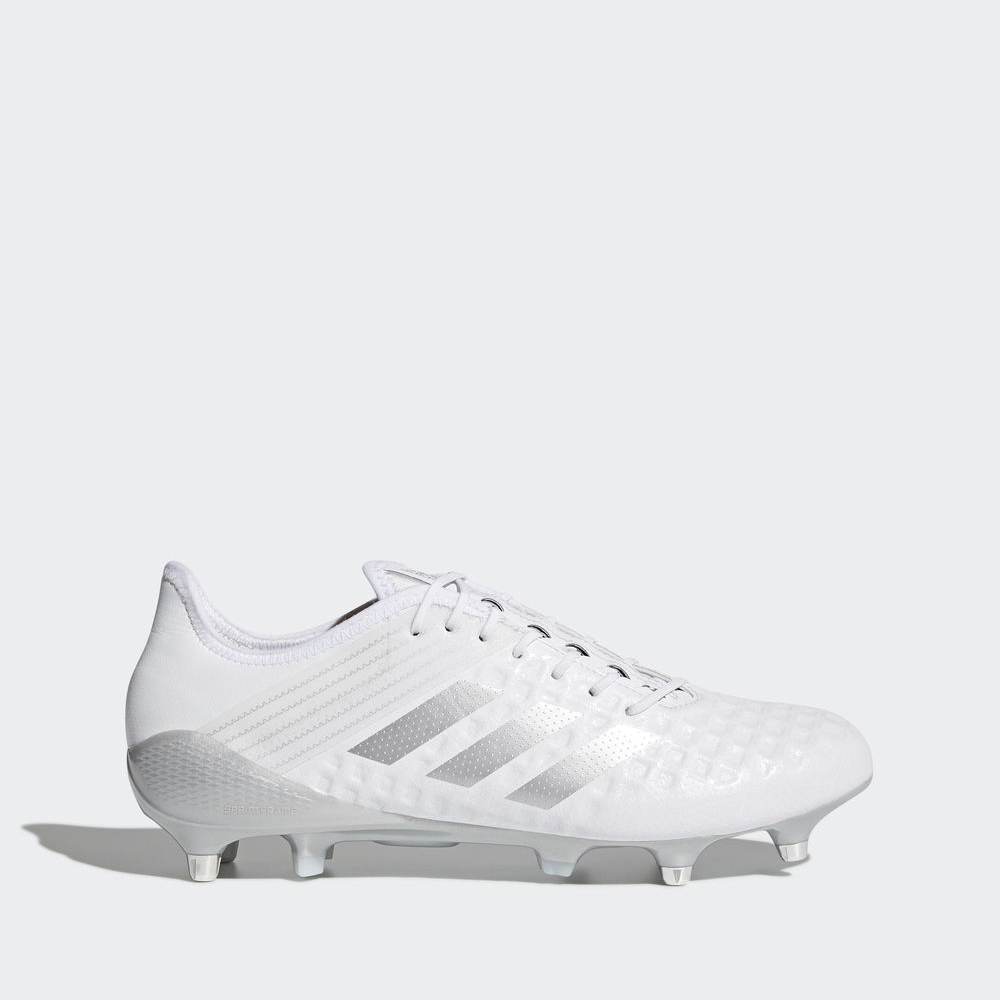 Adidas Predator Malice Control Sg - παπουτσια ραγκμπι ανδρικα - Ασπρα/Ασημι Μεταλλικός/Ασπρα,Μέγεθος